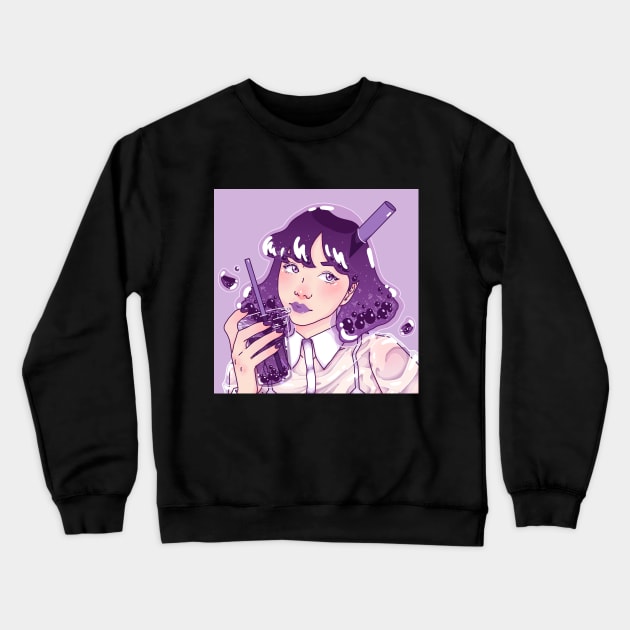 Boba Girl Crewneck Sweatshirt by bukkbianka